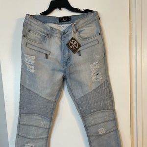 Civil Regime Brand New Denim Thrash Biker Jeans 34